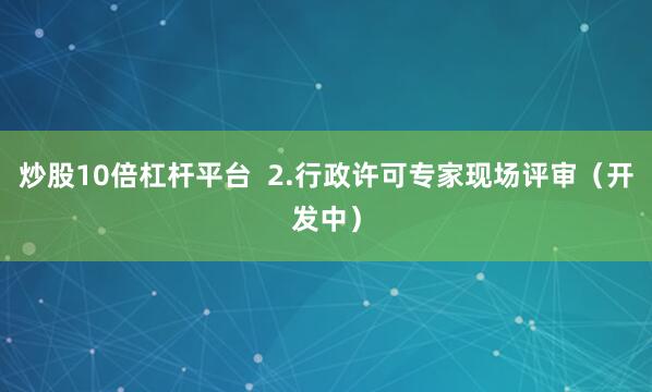 炒股10倍杠杆平台 2.行政许可专家现场评审(开发中)
