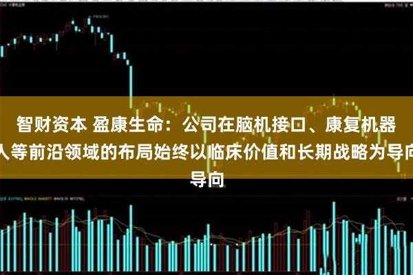 智财资本 盈康生命：公司在脑机接口、康复机器人等前沿领域的布局始终以临床价值和长期战略为导向