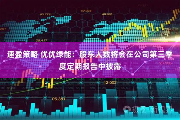 速盈策略 优优绿能：股东人数将会在公司第三季度定期报告中披露