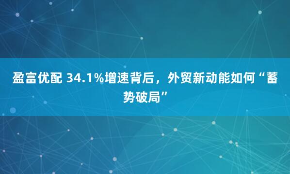 盈富优配 34.1%增速背后，外贸新动能如何“蓄势破局”