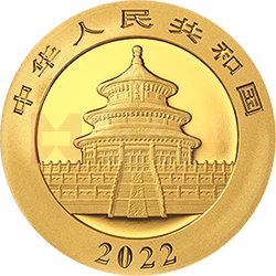 2022版熊貓貴金屬紀念幣30克圓形金質紀念幣