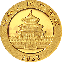 2022版熊貓貴金屬紀念幣1克圓形金質紀念幣